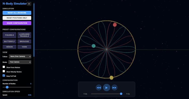 Interactive 3 Body Problem & Gravitational Physics Simulation | daily.dev