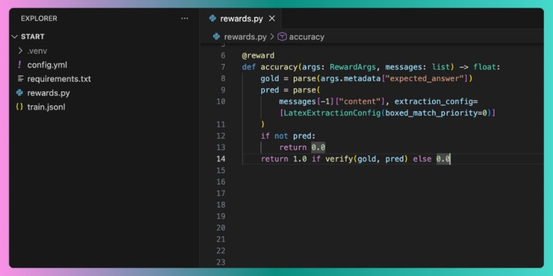 ReinforceNow: Start Training AI Agents in less than 20 lines of code