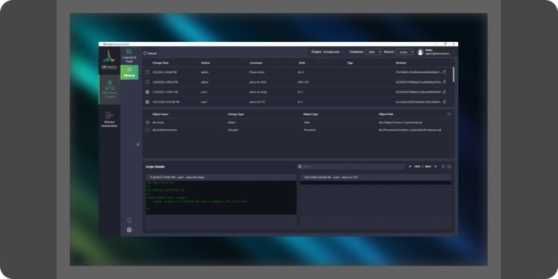 DBmaestro: Track every schema change with Git-style database control