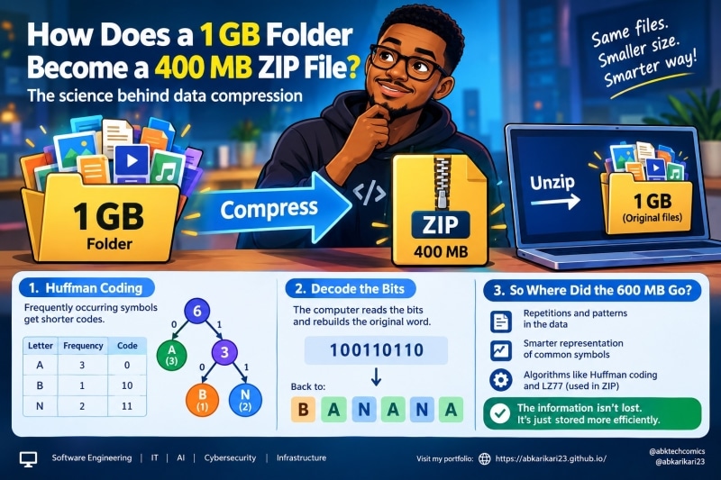 How does a 1 GB folder become a 400 MB ZIP file without...