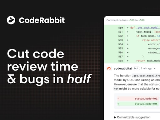 CodeRabbit: Cut Code Review Time & Bugs in Half. Supports TypeScript, Python, Java and more.