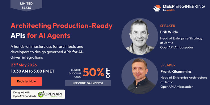 Packt: Architecting Production-Ready APIs for AI Agents | Get 50% Off with DAILYDEV50