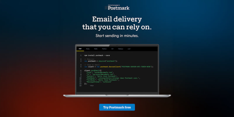 Postmark in-feed ad