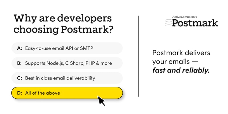 Postmark in-feed ad