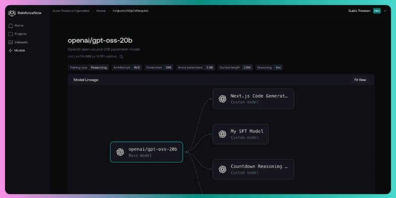 ReinforceNow: Fine-tune Open Source Models into Production AI Agents