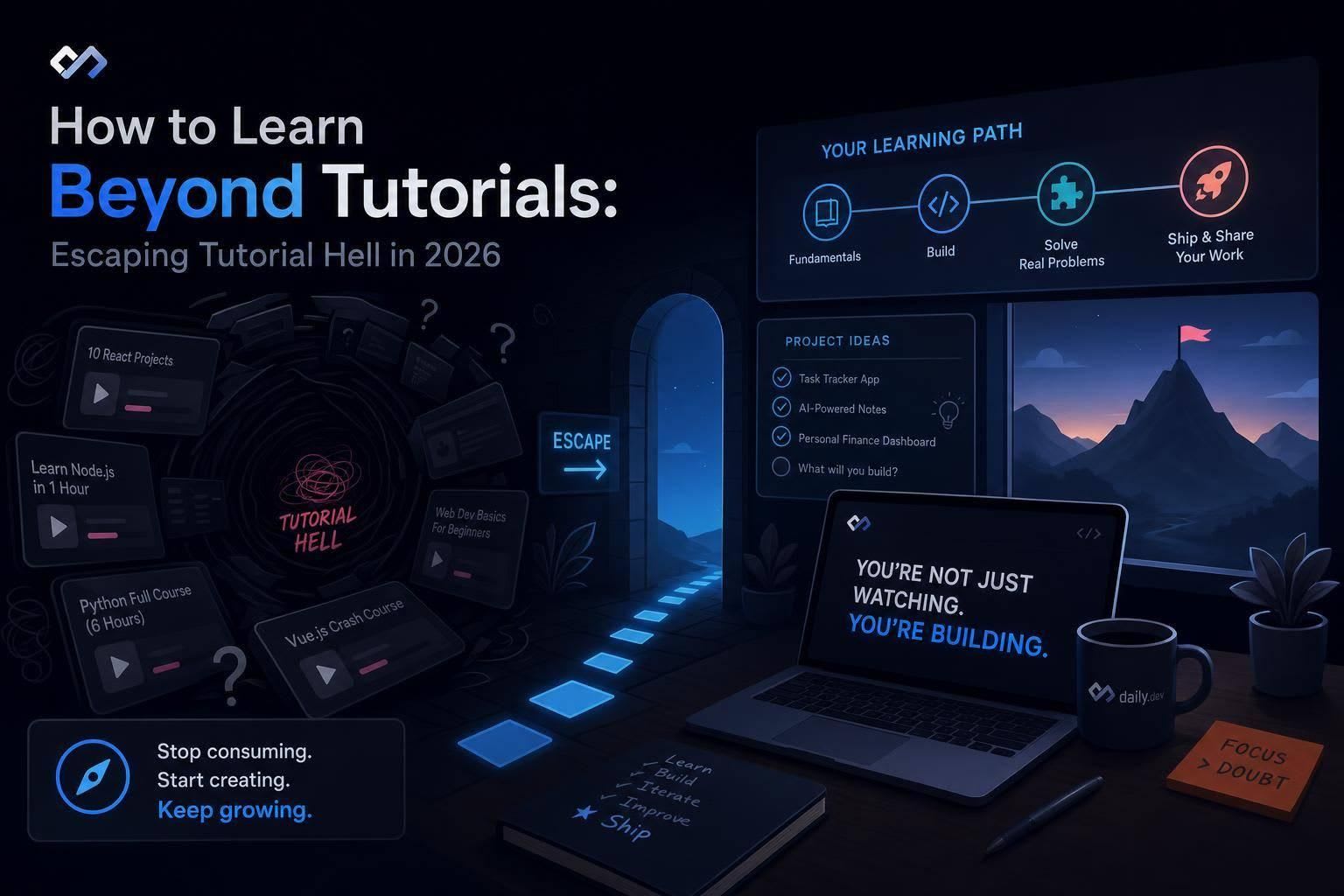 How to Learn Beyond Tutorials: Escaping Tutorial Hell in 2026