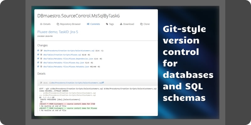 DBmaestro: Git-style version control for databases and SQL schemas