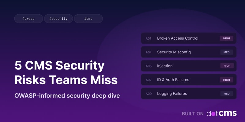 dotCMS: 5 CMS Security Vulnerabilities Most Teams Miss