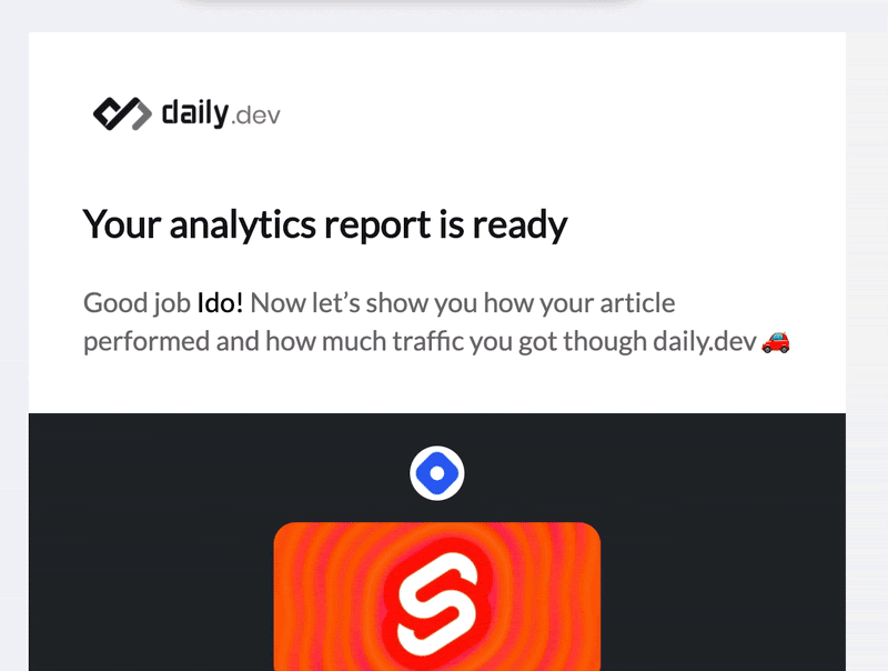 Analytics report for daily.dev post