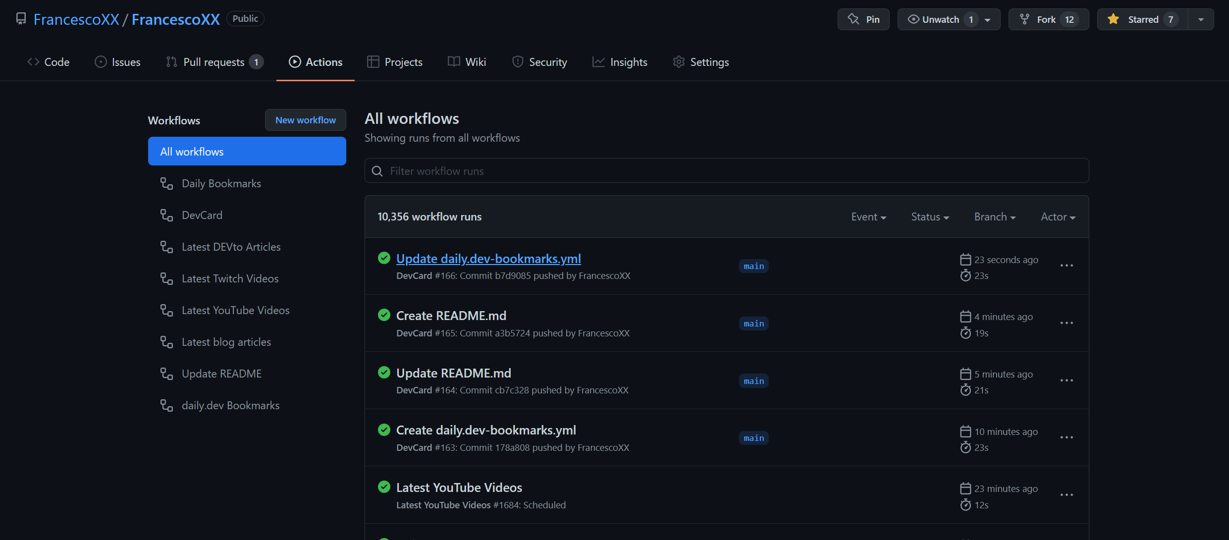 Starting the daily.dev GitHub workflow