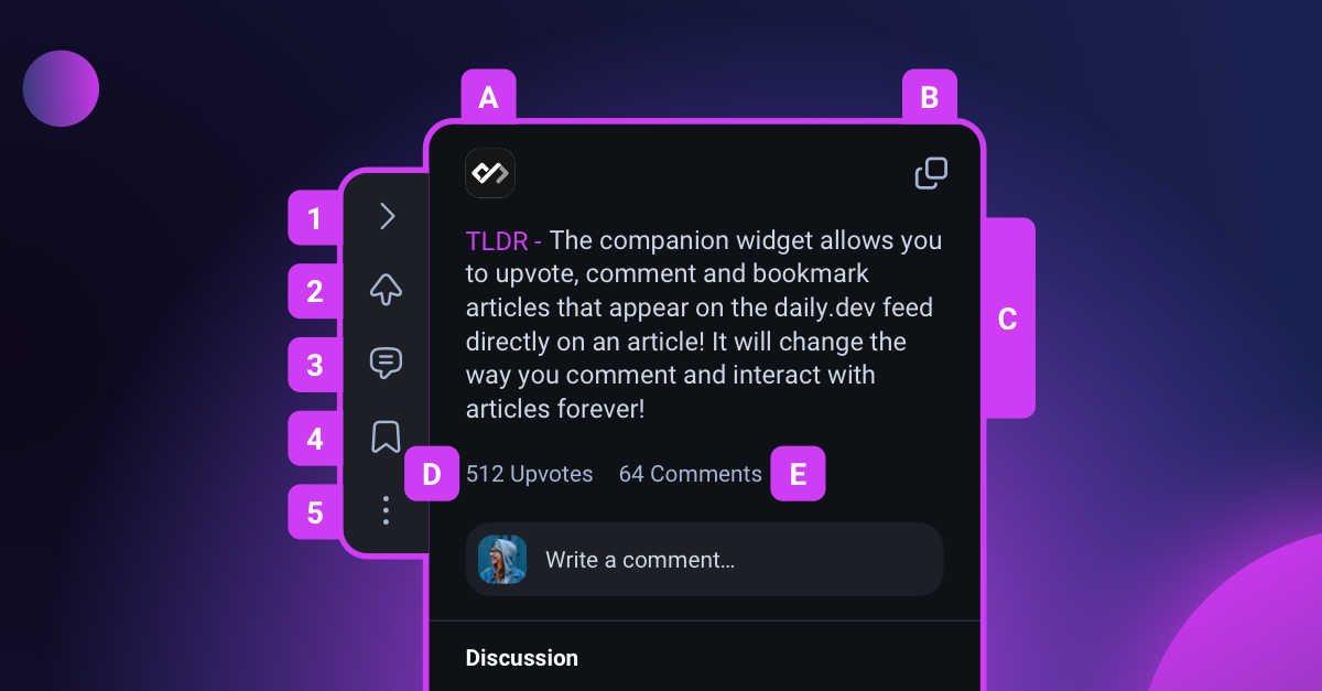 Companion Widget Feature Buttons