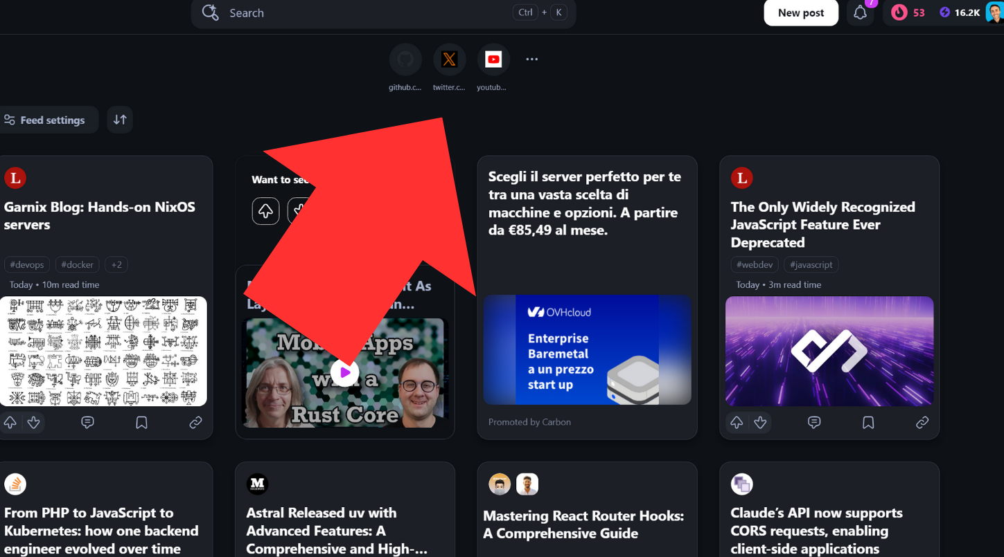 Enable custom shortcuts on daily.dev