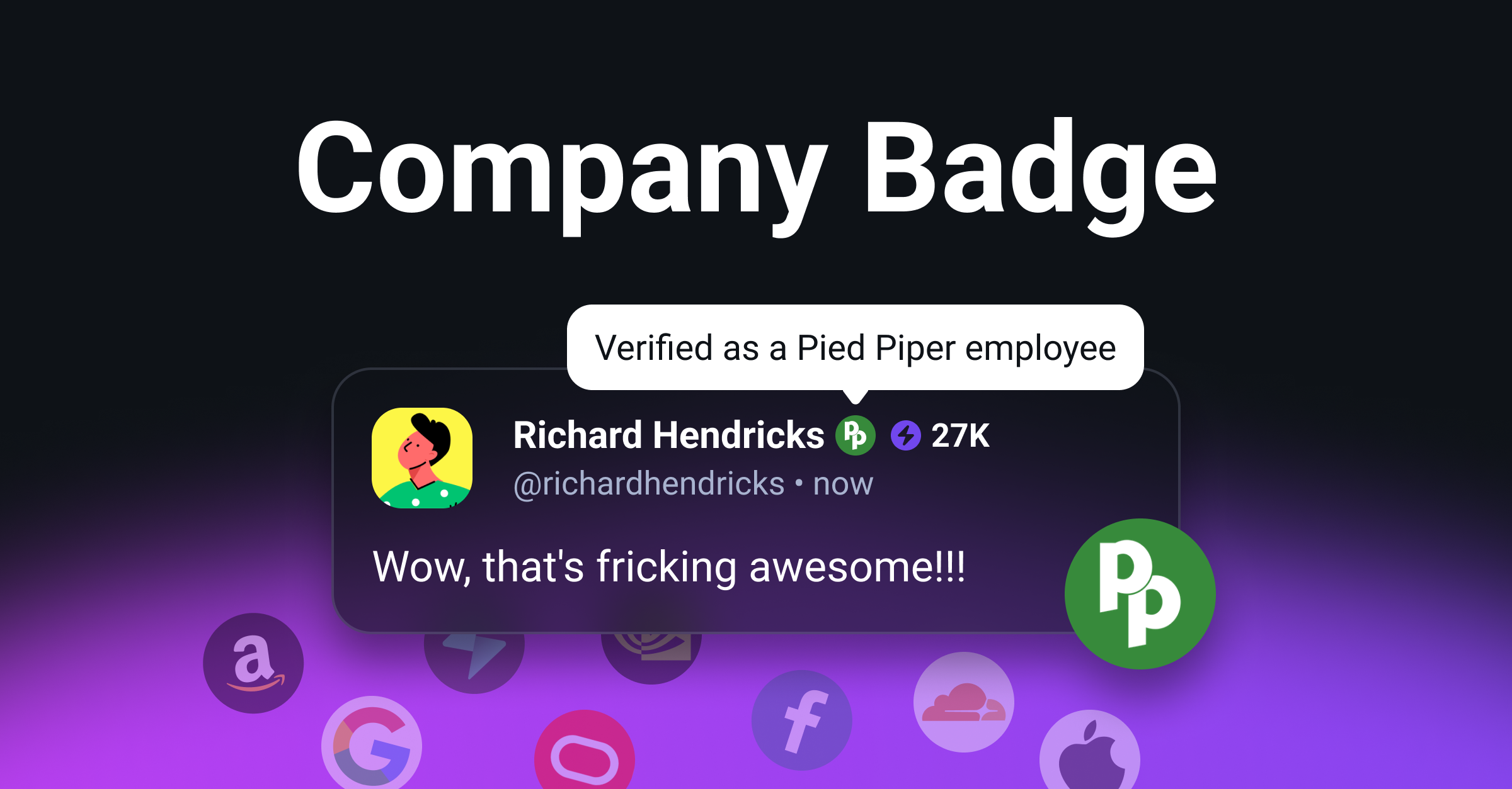 Verified Company Badge cover image showing badge display on profile